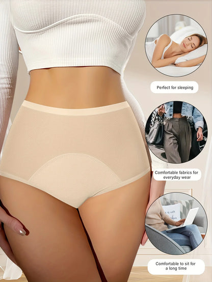 7-Pack Leak-Proof Menstrual Underwear for Women – Ice Silk | Breathable Mesh | High Waist | Tummy Control